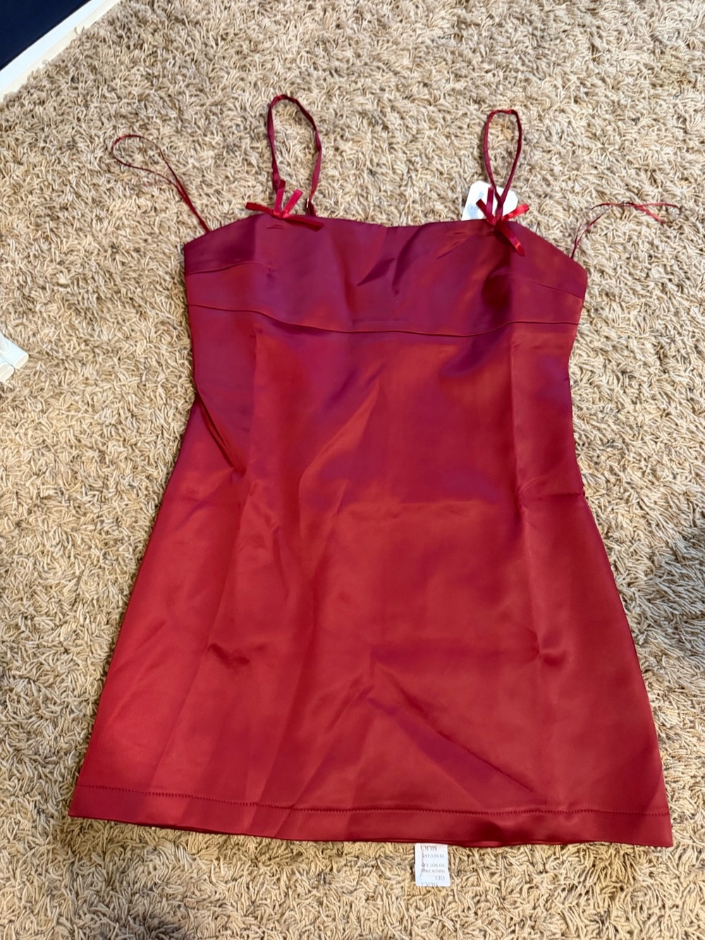 Altar'd State Satin Mini Dress in Wine Red